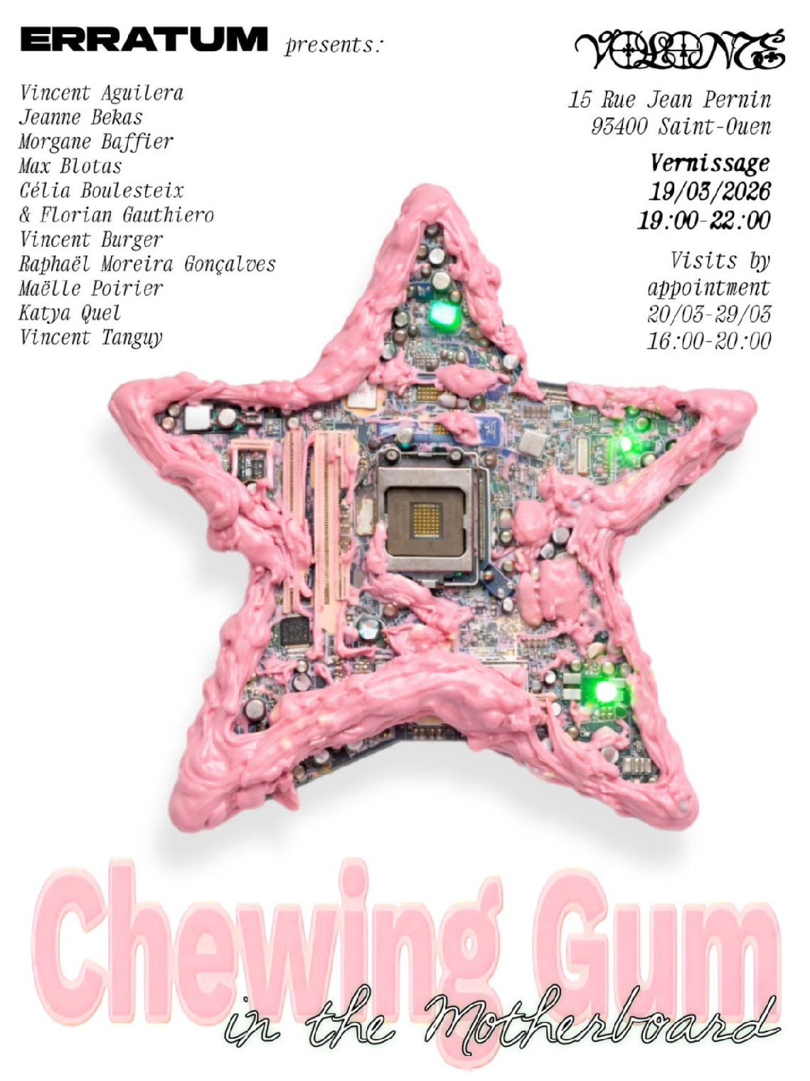 Erratum project, Rapha�l Moreira Gon�alves, ermovolga, lavolont�93, Katya Quel, Saint-Ouen, exhibition,