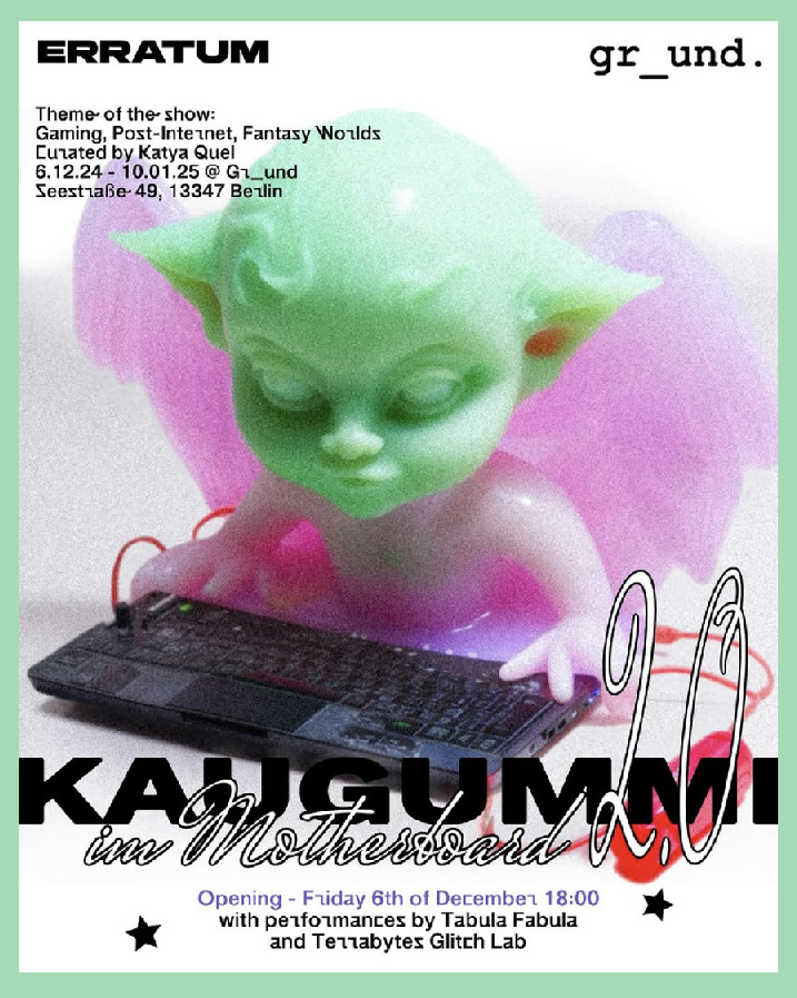 kaugummi im motherboard / Raphal Moreira Gonalves / group show curated by Katya Quel / Erratum Gallery / Berlin