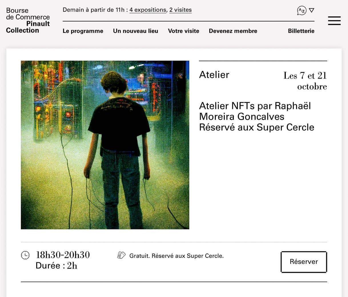 Workshop Artificial Intelligence NFT, Bourse de Commerce - Collection Pinault, Raphaël Moreira Gonçalves